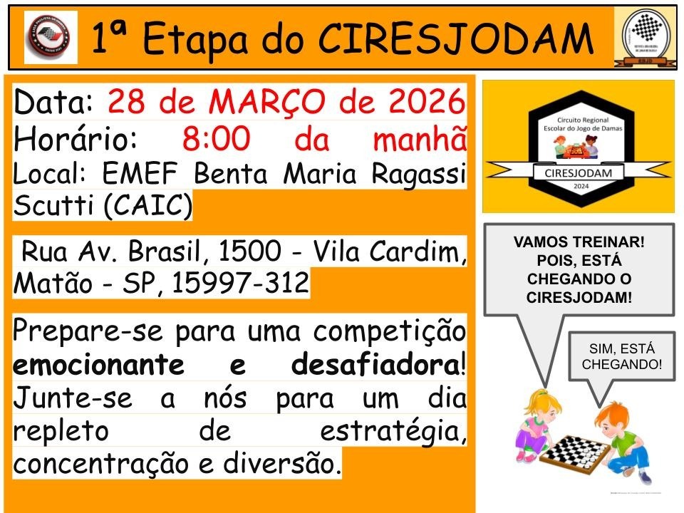 Flyer do Evento - I Etapa CIRESJODAM (Liga Paulista de Damas)