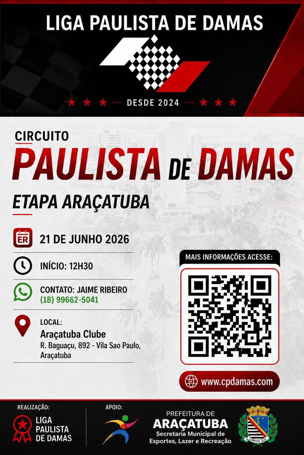 Flyer do Evento - IV Etapa Circuito Paulista 2026 - Araçatuba