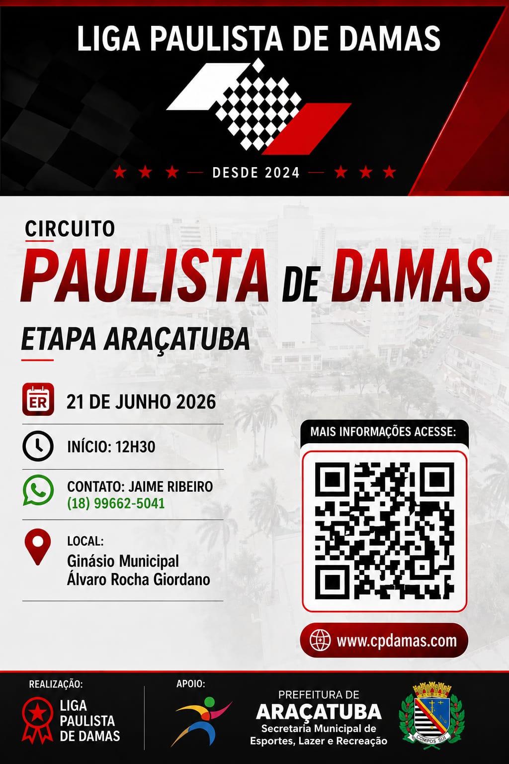 Flyer do Evento - IV Etapa Circuito Paulista 2026 - Araçatuba