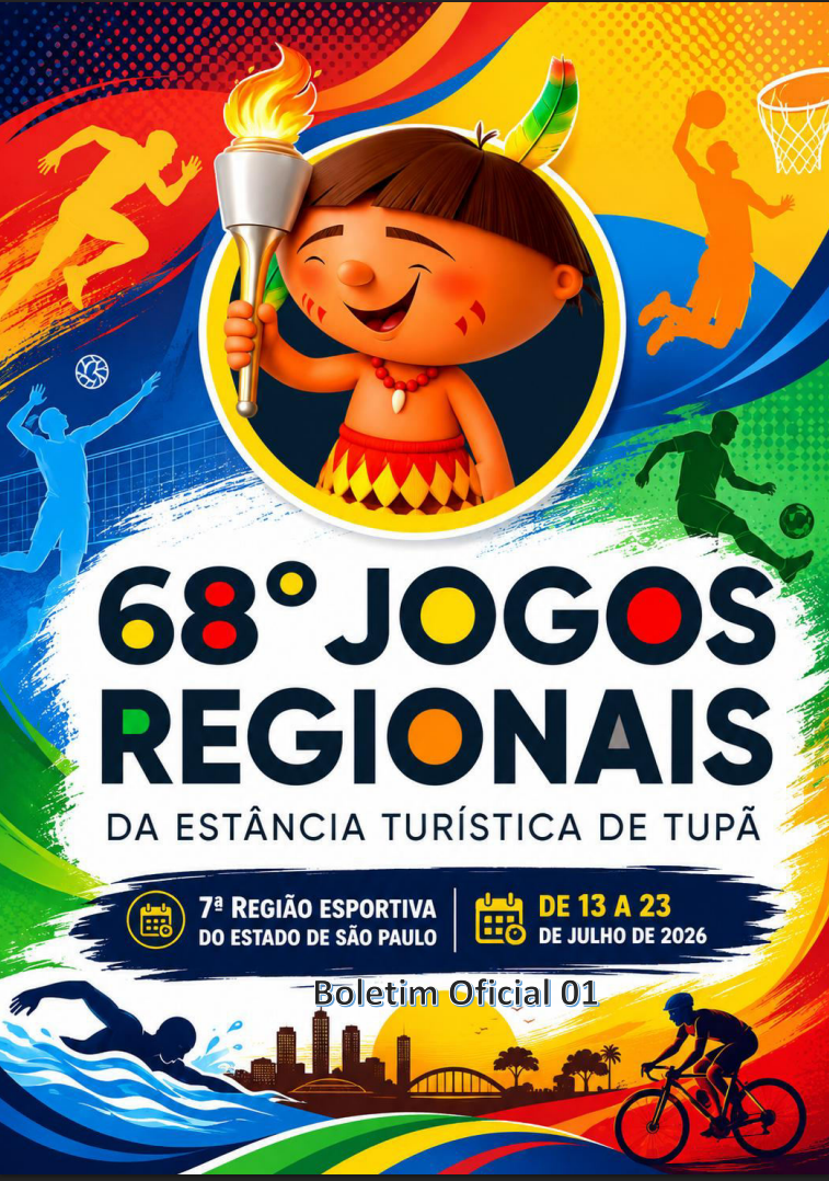 Flyer do Evento - 68º Jogos Regionais 7º Região Esportiva - Tupã 2026