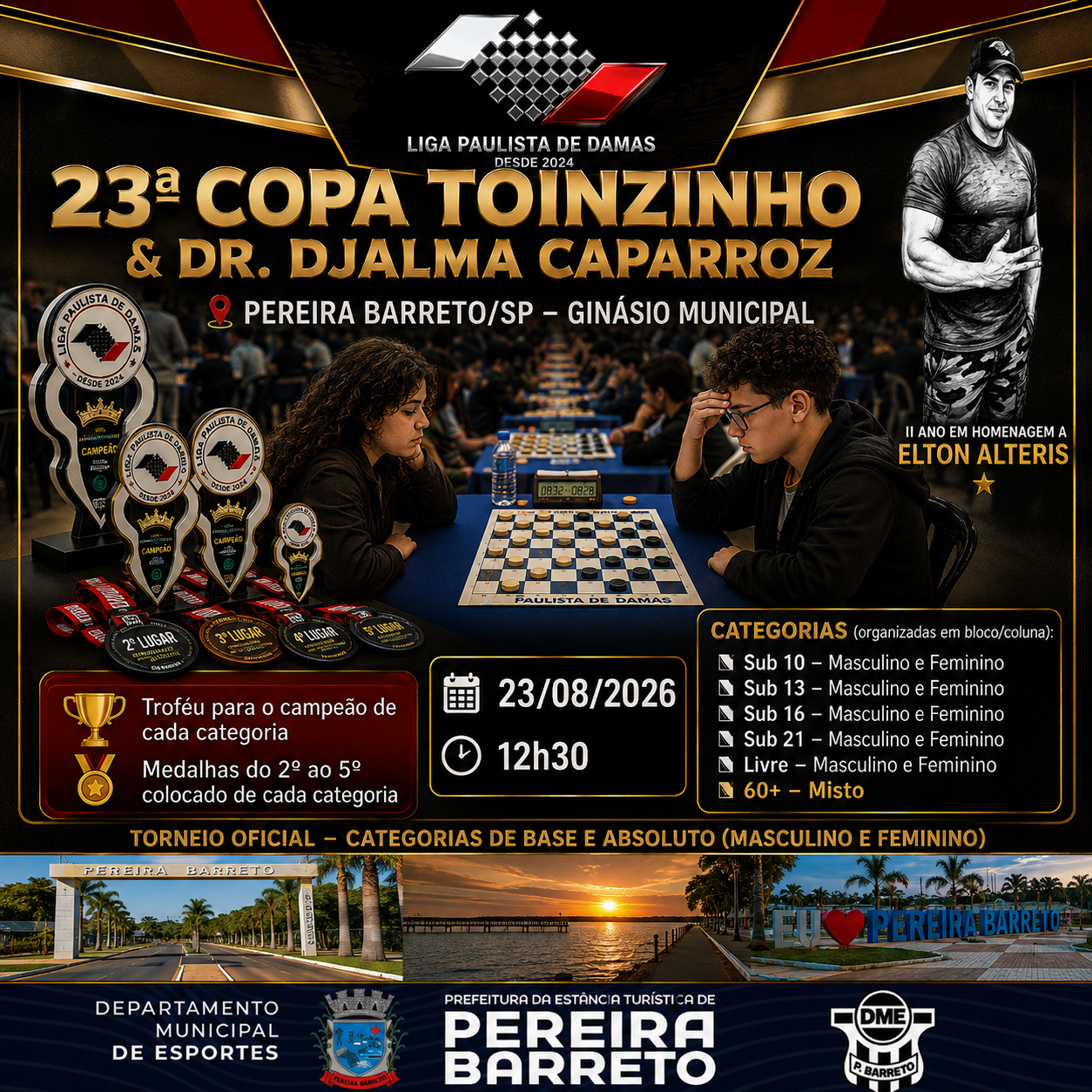 Flyer do Evento - 23º Copa Toinzinho & Dr. Caparroz - Pereira Barreto