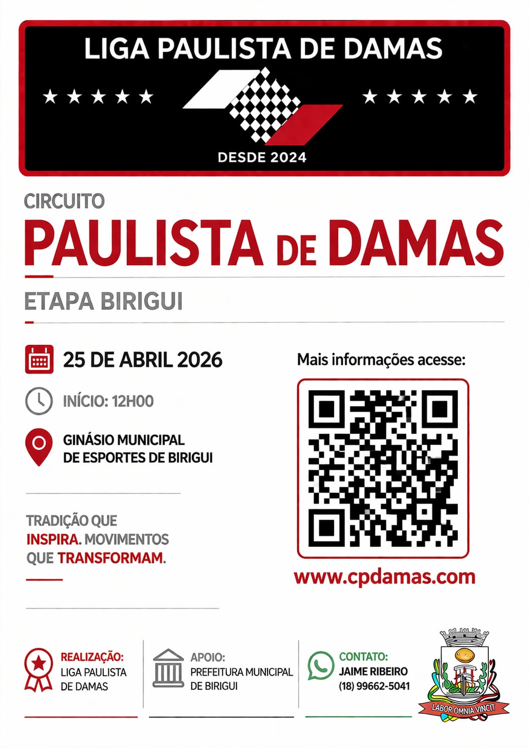 Flyer do Evento - II Etapa Liga Paulista de Damas - Birigui - SP